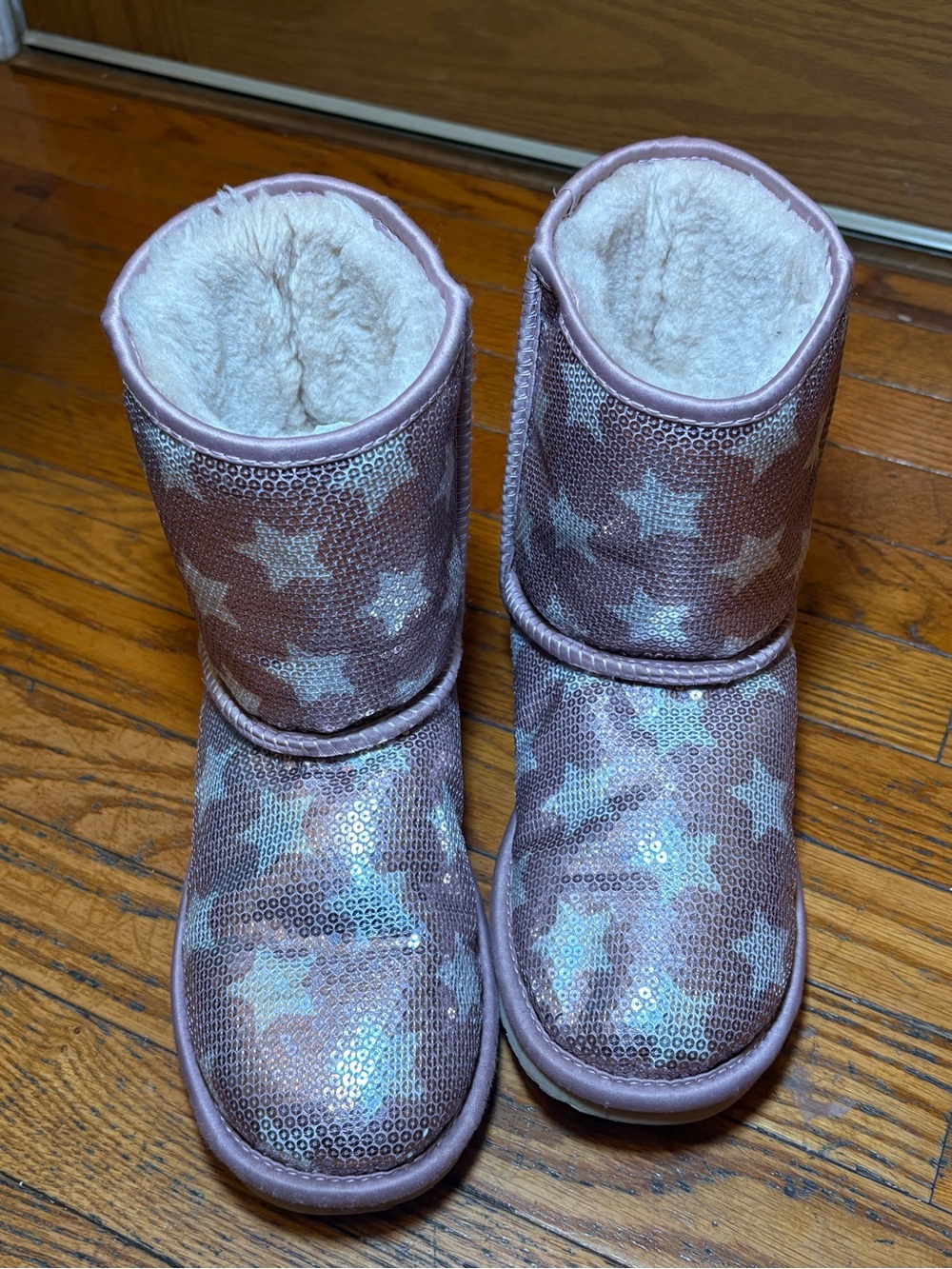 UGG Kids Pink Sequin Star Boots